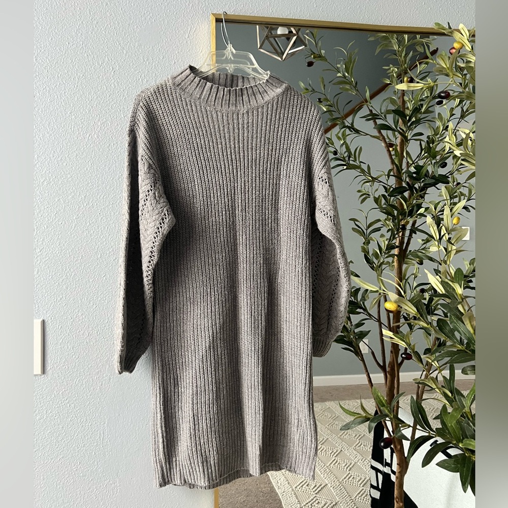 Grey knit dress
